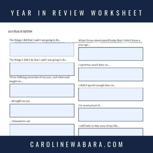 year in review worksheet CAROLINE WABARA